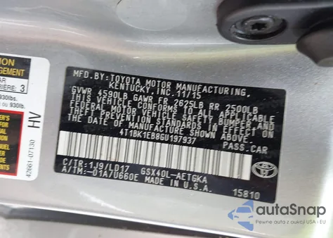 2016 Toyota Avalon Xle from USA, damaged, VIN 4T1BK1EB8GU197937